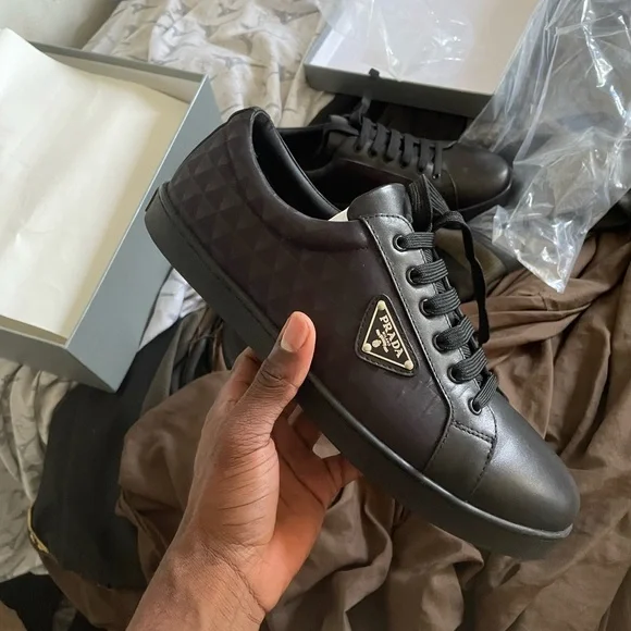 Prada | Shoes | Prada Black Sneakers Sleek Design | Poshmark display picture 3